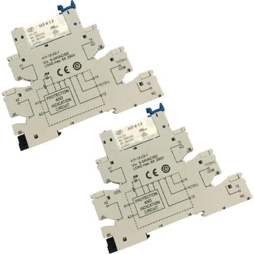 5 Pole Relay Socket,Use with HF41F PCB Relay Board 6-24V AC/DC 6A For Hongfa (2 Pack)