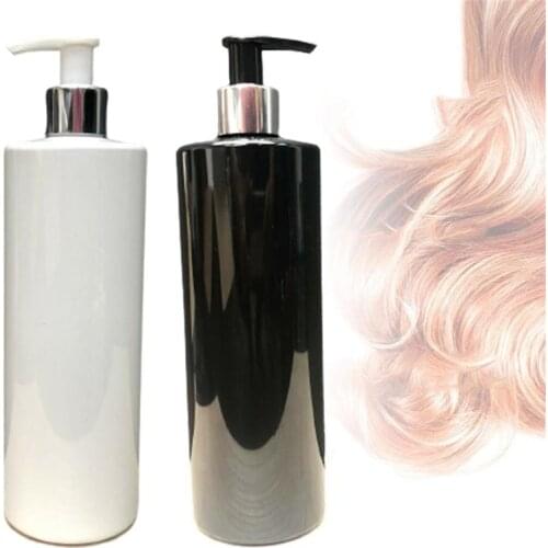 500 ML White Black PET Plastic Pump Bottle Chrome Pump Dispenser Shampoo Cleanser Cosmetic Bottling
