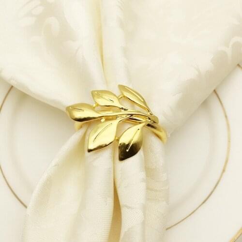 6pcs Autumn Leaves Napkin Buckle Napkin Holder Wedding Party Hotel Creative Napkin Ring Dining Table Decoration Accessories 2021