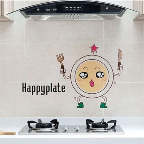 60*90cm Cute Cartoon Transparent Kitchen Stove High Temperature Oil Proof Stickers Waterproof Stickers Room Decoration