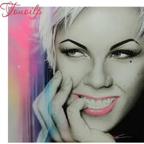 TOUOILP 5d diy woman 5d diamond paintingp singer Pink square&round full of diamond embroidery mosaic rhinestone home decor