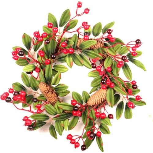 Large Pine Fruit Rattan Wreath Christmas Wreath Doors and Windows Hanging Home Decoration Christmas Decoration Ornaments