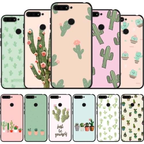 Cactus black Silicone Phone Case For honor 30 20 Pro 8 8X 9 10 20 Lite Mate 10 20 30 Lite Pro cover