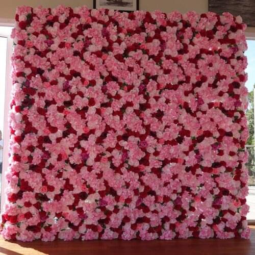 Hot Red Flower backdrop Wedding Flower Wall Artifical Rose Stage Decoration 2.4M x 2.4M Home Decor