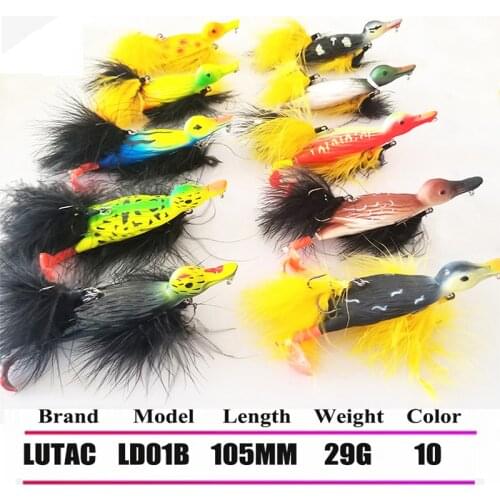5Pcs Duckling lures body length105mm 29g Duck outdoor floating artificial baits realistic shape with hook