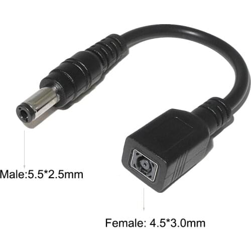 DC Power Adapter Cable Cord 5.5mm x 2.5mm Male Plug To 4.5mm x 3.0mm Female Jack Connector for Asus Lenovo Laptop Charger