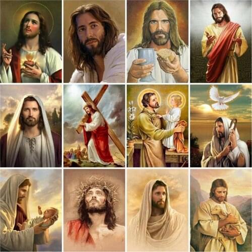 5D DIY Diamond Painting Full Drill Jesus Religion Diamond Mosaic Stitch Interior Paintings Art Picture Handicraft Home Decor