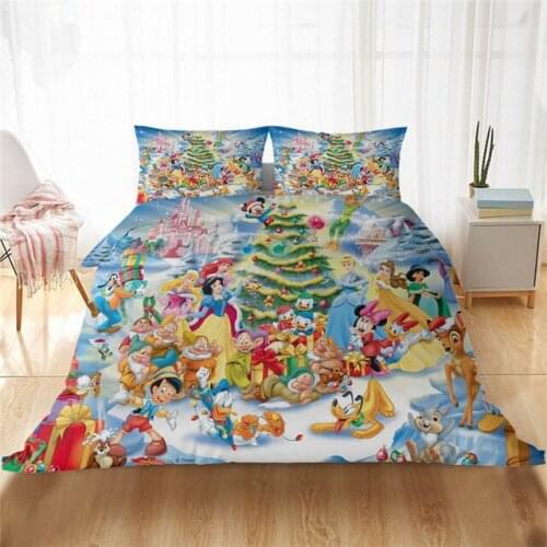 Disney Christmas Snow White Bedding Set Princess Queen King Size Duvet Cover Children Bedroom Comforter Bedding Sets Luxury