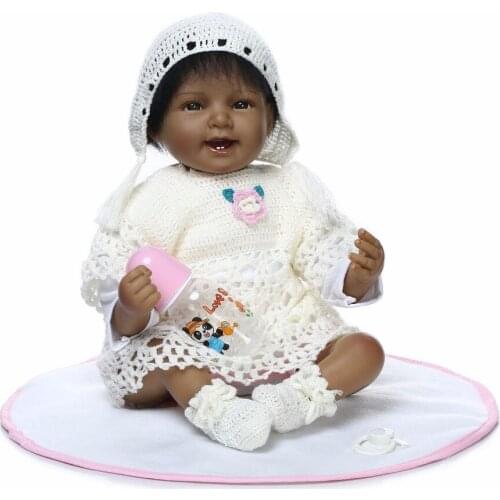 Reborn baby toy dolls for girls gift NPK 22" back reborn babies soft silicone dolls fashion children gift dolls bebes reborn