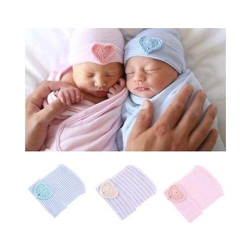 Cute Newborn Baby Infant Girls Boys Toddler Baby Comfy Bow-knot Hospital Cap Soft Beanie Hat