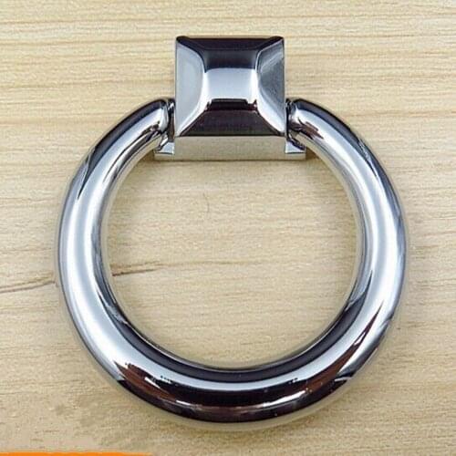 45mm fashion shaky drop rings modern furniture knobs silver drawer cabinet pull knob chrome dresser cupboard door handles knobs