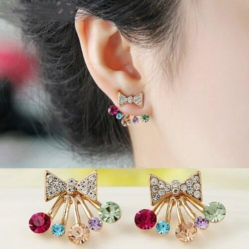 Fashion Jewelry New Bow Earrings Color Back Hanging Earrings Earrings Earrings Party Friends Wedding Gifts