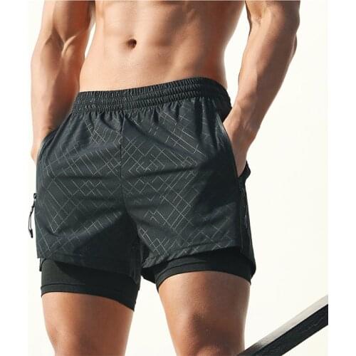 Mens Gym Sport Gym Pants Summer Running Shorts Men 2 In 1 Sports Jogging Fitness Shorts Training Quick Dry 2021