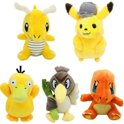 20cm Pokemon Stuffed Plush Toys Pikachu Farfetchd Dragonite Psyduck Charmander Cartoon Anime Soft Doll Kawaii Kid Gift