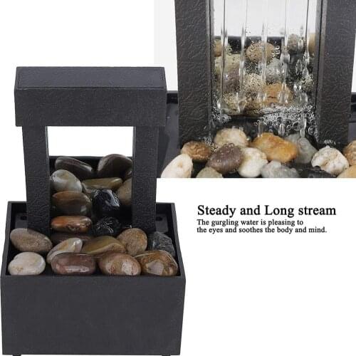 Desktop USB Water Fountain Ornament Crafts for Indoor Home Office Table Decoration Figurine Home Decoration