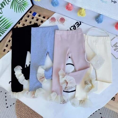 2018 new spring autumn/winter Girls Kids Boys elastin lace pants comfortable cute baby Clothes Children Clothing