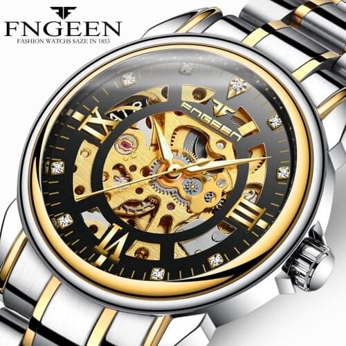 2020 New Stylish Fngeen Men Watches Top Brand Luxury Mechanical watches Diamond Clock Male Automatic Skeleton Watch Montre Homme