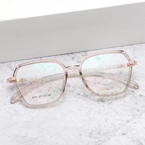New TR90 Flexible Spectacles Frame Mens Wide Sided Literary Polygonal Eyeglasses Ladies Fashion Wild Personality Eyewears LY011