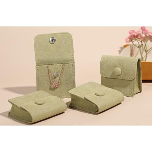 Microfiber Flip Type Gift Jewelry Bags 6x6cm Portable Storage Ring Earring Necklace Bracelet Bangle Sack Packaging Pouches