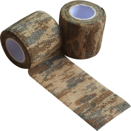 24pcs 5cm Self Adhesive Elastic Bandage Desert Camouflage Tapes Stretchable Army Bandage Desert Shooting Hunting Tactical Tape