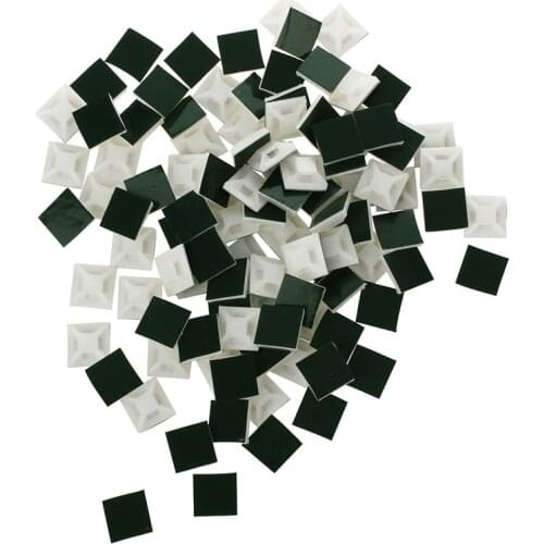 Self-Adhesive Plastic Wire Bundle Holder 3mm Cable Tie Mount Base 100Pcs