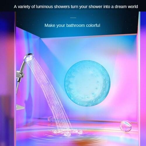7Color Handheld Water Saving Rainfall Shower Head with Romantic Automatic Temperature Control Led Light for Bathroom Accessories