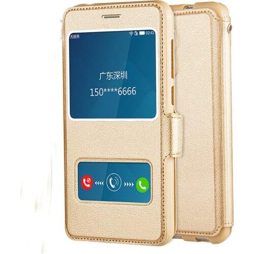 Stand Vintage Flip Leather Case & Silicone Back Case For Huawei Y5 II Y5 2nd Gen CUN-U29 CUN U29 Y6 II Compact With View Window