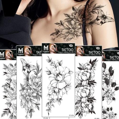 Waterproof Temporary Tattoos Flowers Tattoo Stickers Flash Fake Body Tattoos for Women Girls Kids Tattoo Sets