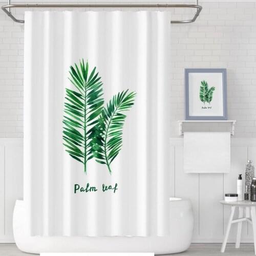Custom Made Shower Curtain Bathroom Curtain Partition 1m / 1.3m / 1.5m / 1.8mx 1.8m / 2m 2m x 2.2m / 2.4m x 2m White Leaves