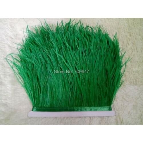 Kelly Green Dark Green ostrich feather trimming fringe ostrich feather trim 5-6inch in width 10 yards trim for Wedding Dress