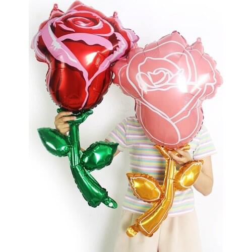 1Pcs Flower Foil Balloons Pink Red Rose Sunflower Aliminum Helium Balloon for Baby Shower Girls Party Decor Kids Air Globos Toy