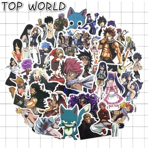 10/50 pcs/lot Japan Anime Fairy Tail Pvc Waterproof Doodling Sticker For Moto Suitcase Skateboard Luggage Laptop Scooter