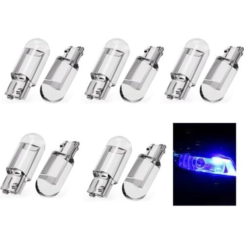 10Pcs 6000K Dome Light Instrument Lamp Acrylic Shell COB DC 12V T10 LED Car Lights Bulb 28GC