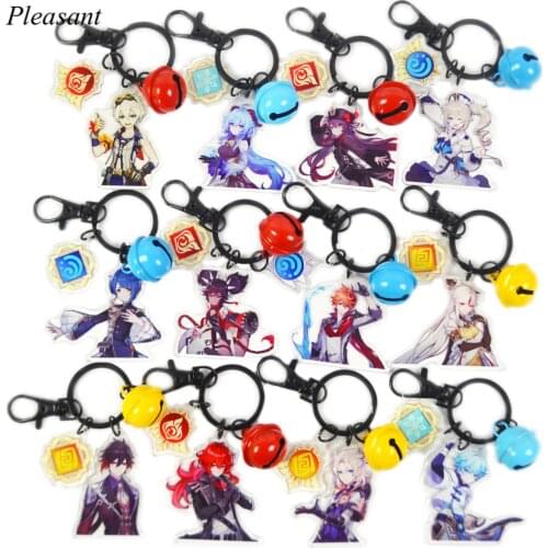 2021Genshin Impact Keychain High-quality Double-sided Transparent Acrylic Epoxy Cover Genshin Impact Keychain Gift