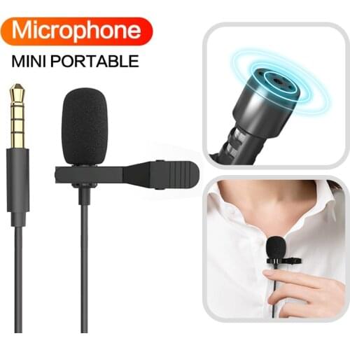 3.5mm Mini Portable Microphone With Tie Clip Collar Mic Wired Mikrofo/Microfon Singing Live Broadcast Lecture Microphone For PC