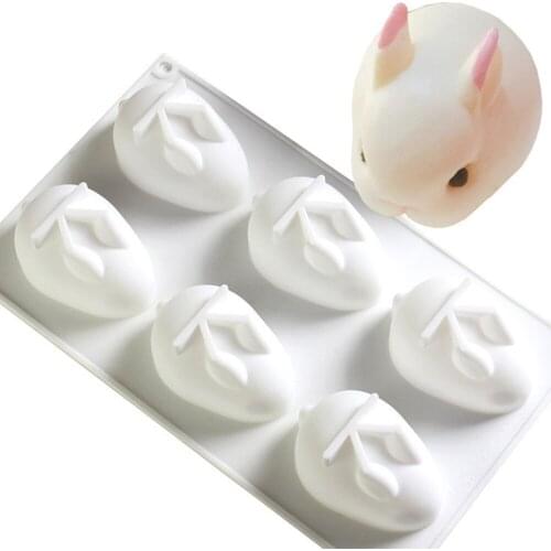 3D Creative Food Grade Silicone Rabbit Ice Cream Mold Mousse Cake Chocolate utensils Kitchen supplies