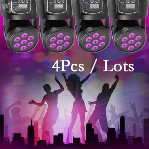 4 pieces/lot) 7 led rgbw mini Moving Head Light Disco Party Night Club Pub Bar KTV 7x10W moving Wash light Stage Lighting