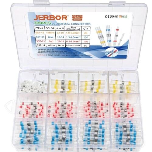 50/100/150/300pcs Solder Seal Wire conectores electricos Waterproof Heat Shrink Butt Wire Terminals Automotive For DIY