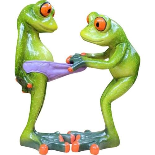 50% HOT SALE Frog Ornament Cute Shape Collectible Resin Craft Animal Figurine for Gift Animal Action Figures