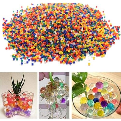 500pcs Water Plant Flower Jelly Crystal Soil Mud Water Pearls Gel Beads Balls Decoration Vase Crystal