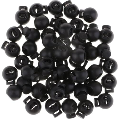 50x 15mm Single Hole Spring Loaded Round Toggles Cord Locks Luggage Stopper