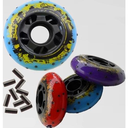 8 Pcs SKATING 2nd Fire Stones Sparking Roller Skate Wheels 85A Sliding Braking Firestone Firestones Wheel For SEBA HV IGOR SKJ