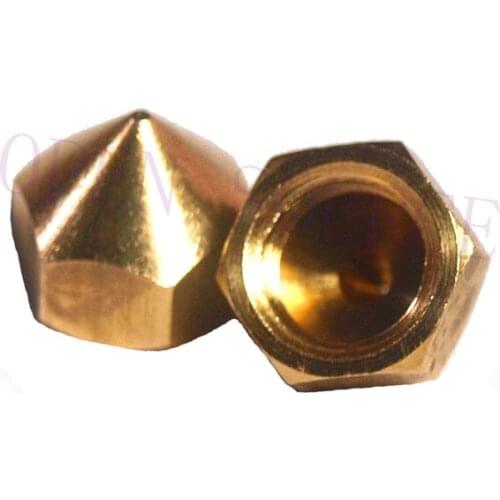 2pcs 3D Printer Accessories 0.3/0.4/0.5mm for Reprap Budaschnozzle V1.1 Copper nozzle M10*1.5 Brass Nozzle