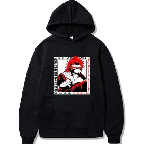Anime Hoodies Pullover Men Fashion Casual Hoody Sweatshirt Haikyuu Eijiro Kirishima Hoodie
