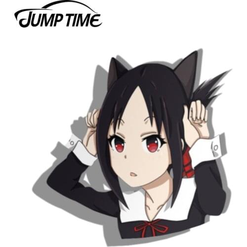 Jump Time 13cm x 12.1cm Car Sticker Kaguya-sama Love is War Kaguya Shinomiya Decal Laptop Luggage Waterproof Car Accessories