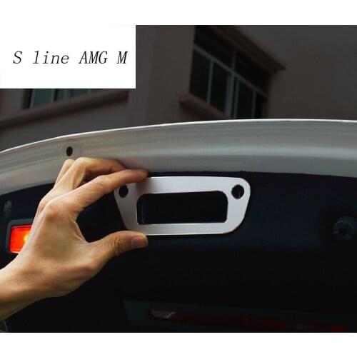 Car Styling Car Trunk Handle Frame Sequins Interior stainless steel Stickers Cover For Mercedes Benz C Class W205 2015-2017 GLC