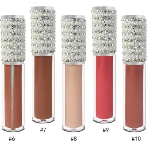 10 Pieces Pearl Silver Lip Glaze Glitter Lip Gloss Private Label Pigment Glossy Lipgloss Makeup Cosmetics Wholesale