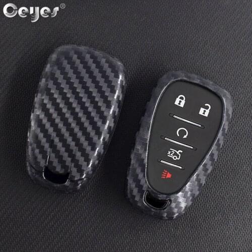 Ceyes Car Smart Key Covers Carbon Fiber For Chevrolet Cruze Aveo Malibu Spart Volt Bolt Auto Shell Case Car Styling Accessories