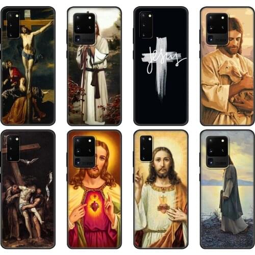 Black tpu Case For Samsung galaxy S20 /S20 PLUS/S20 ultra/S20+ /S20FE back cover Christ Jesus cross