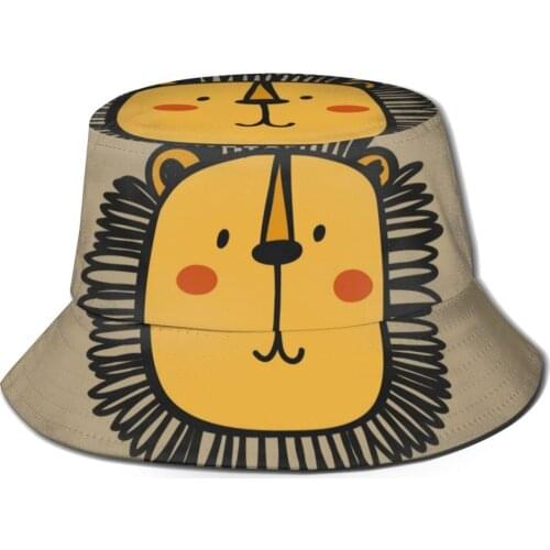 CINESSD Bucket Hat Unisex Bob Caps Hip Hop Gorros Cute Baby Lion And Stars Summer Panama Cap Beach Sun Fishing Hat
